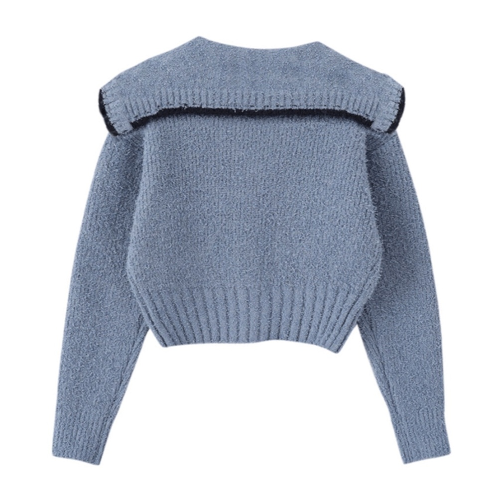 Blue Button-Up Cardigan Sweater - Picture 2 of 9